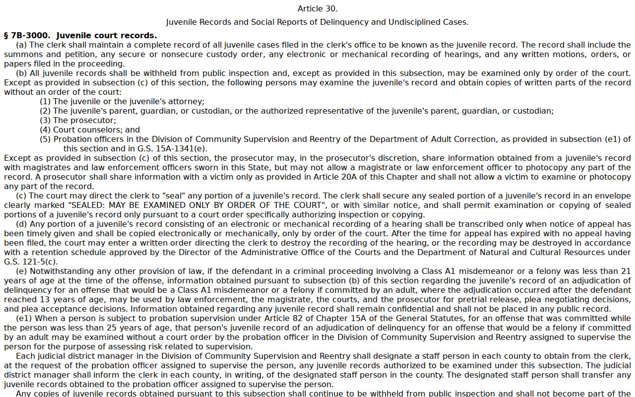 Lincoln County criminal docket access limit for confidential juvenile court records