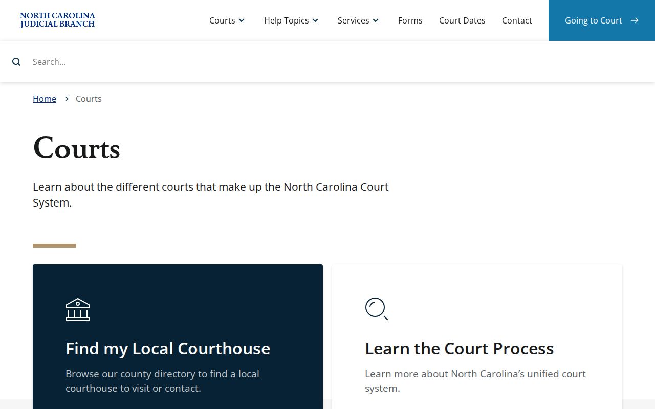 North Carolina Judicial Branch court system overview used to distinguish Lincoln County trial courts