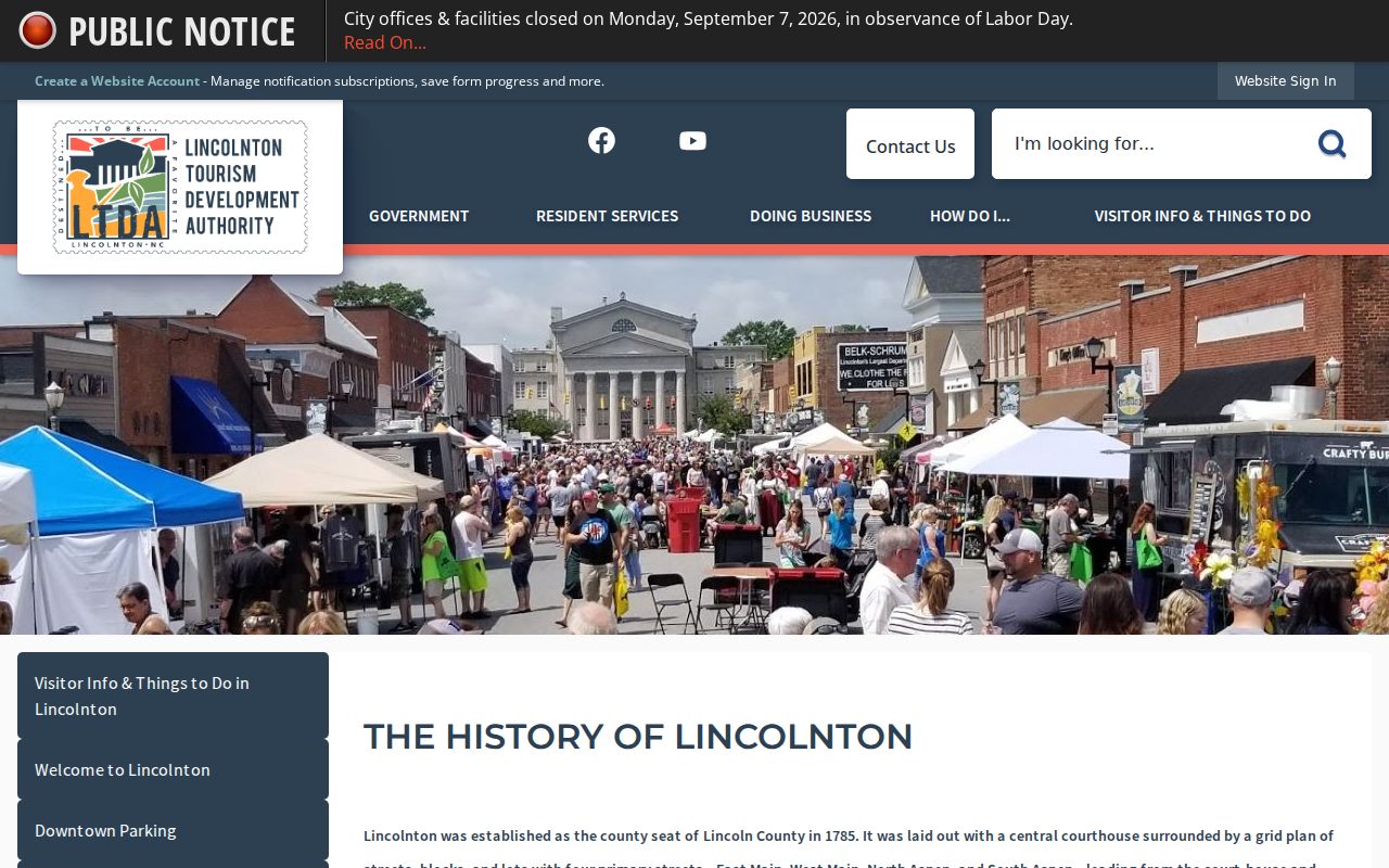 Lincolnton court docket context near the city's historic downtown