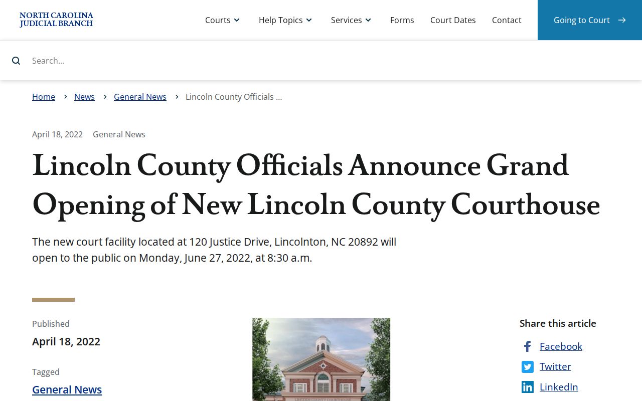 Lincolnton court docket access at the Lincoln County Courthouse